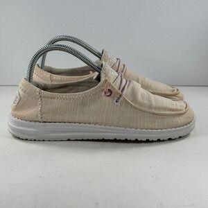 Hey Dude Wendy Star Loafer Slip On Shoes Women's Size 8 Beige‎ Canvas Casual